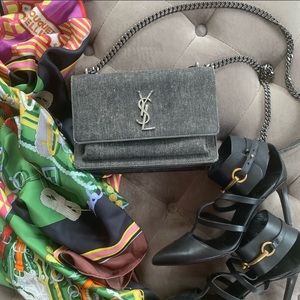 SAINT LAURENT Denim Medium Monogram Sunset Black